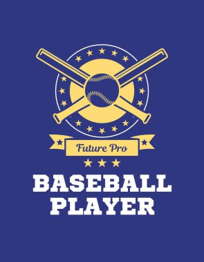 Blue and Yellow Baseball Little League Sports T-Shirt