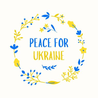 Blue and Yellow Illustrative Peace for Ukraine Instagram Post