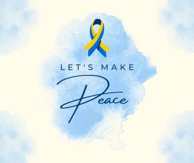 Blue and Yellow Minimalist Peace For Ukraine Facebook Post
