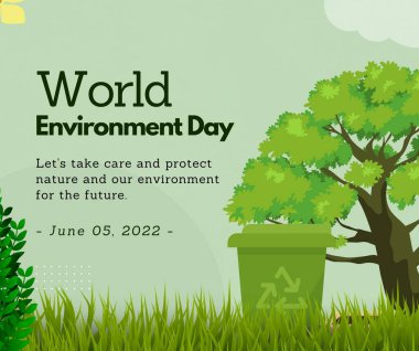 Blue Green Illustration World Environment Day Facebook Post
