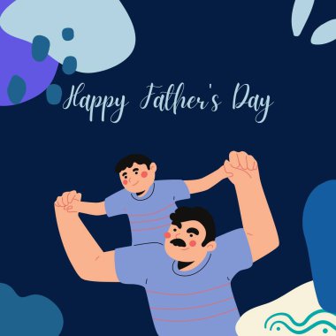 Blue Happy Father's Day Greetings Instagram Post