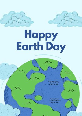 Blue Modern Happy Earth Day (Poster)