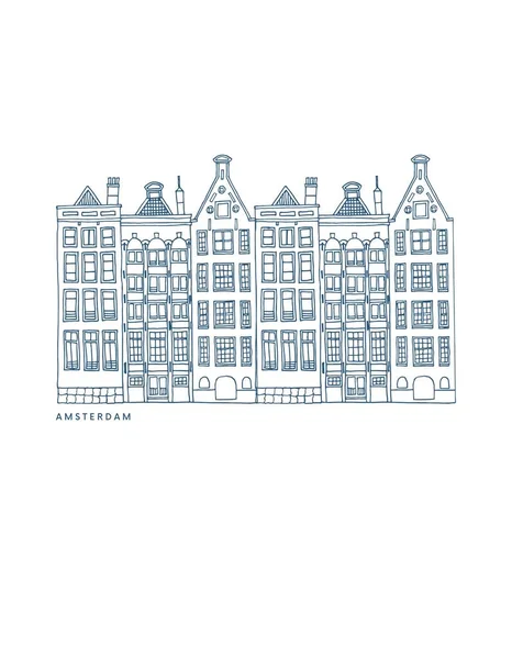 Amsterdam Houses Places/Architecture Illustration T-Shirt