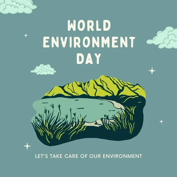 Blue Illustrative World Environment Day Instagram Post
