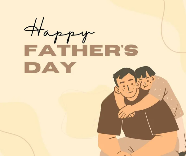 Brown Illustrated Happy Father\'s Day Facebook Post
