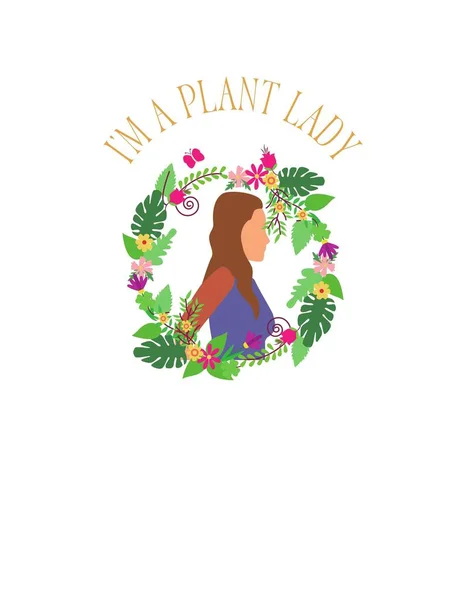 Colorful I\'m a plant lady quote t-shirt
