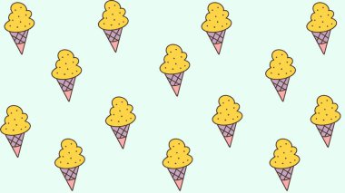 Ice Cream Doodle Desktop Wallpaper
