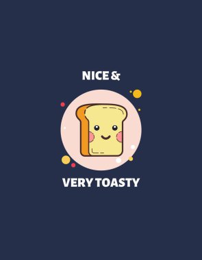 Kawaii Nice and Toasty Bread IllustrationT-Shirt