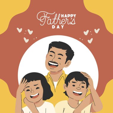 Maroon and Orange Modern illustration Happy Father's Day Instagram post