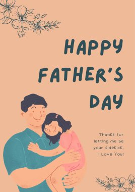 Peach Happy Father's Day Poster