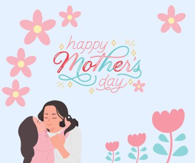 Pink Blue Creative Happy Mothers Day Facebook Post