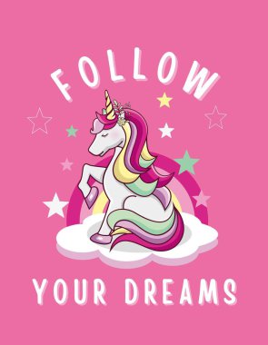 Pink Follow Your Dreams Unicorn T-shirt