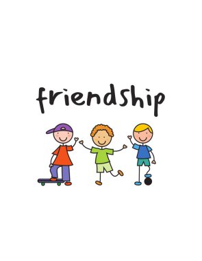 Playful School Kids Friendship T-Shirt