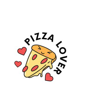 Beyaz Modern Şirin Pizza tişörtü