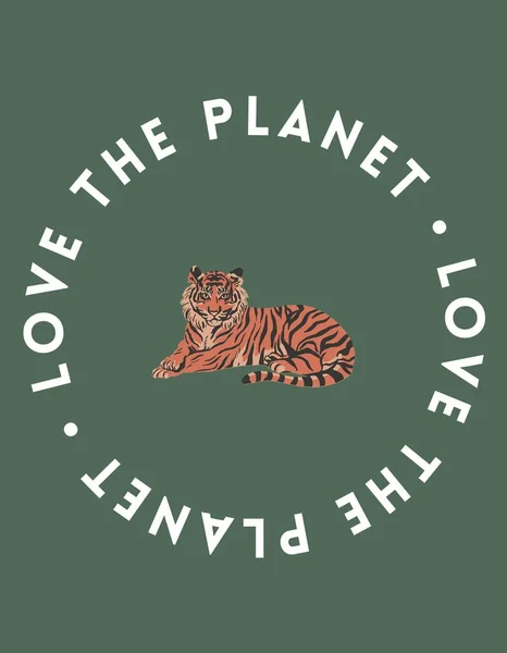 love the planet tiger graphic t shirt design