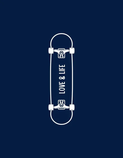Minimalist Skateboard Line Art T-Shirt