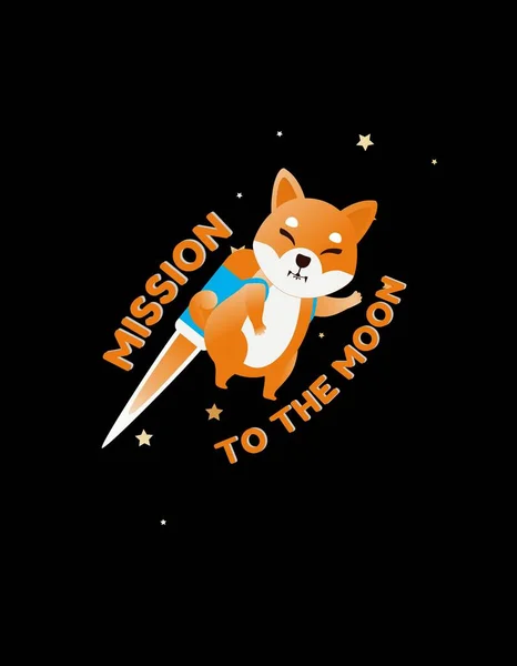 Orange and Black Illustration Shiba Inu  Dog Lover T-Shirt