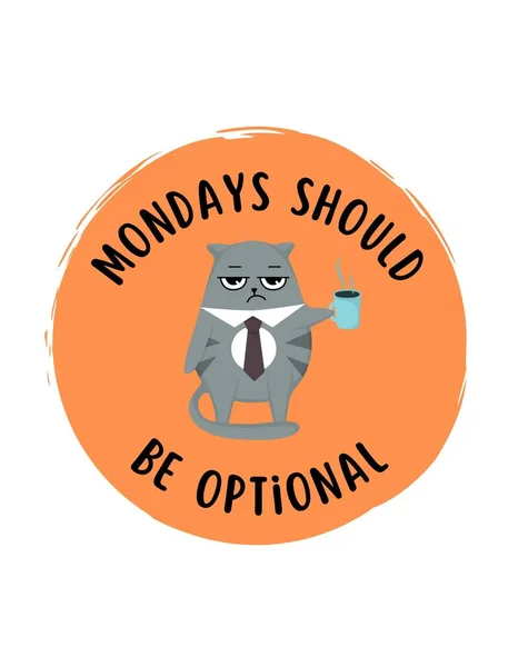 Orange Grumpy Cat Anti Monday T-Shirt