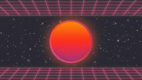 Orange Pink and Black Neon Retro Desktop Wallpaper