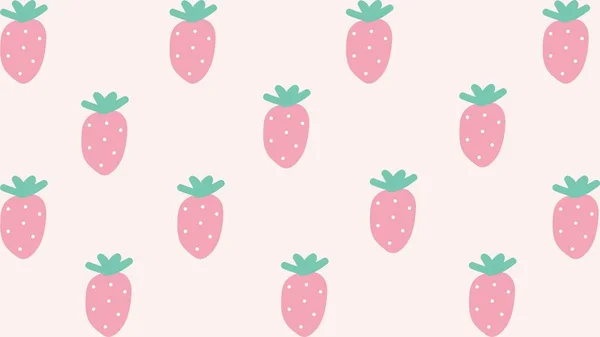 Pink Strawberry Pattern  Desktop Wallpaper