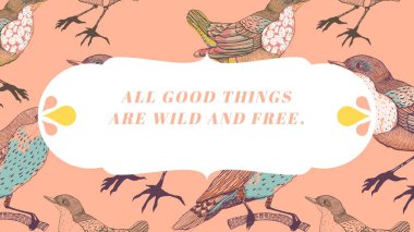 Somon Kuşu Deseni Bahar Masaüstü Duvar Kağıdı