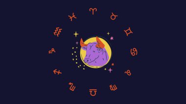 Siyah ve Turuncu Taurus Astroloji Masaüstü Duvar Kağıdı