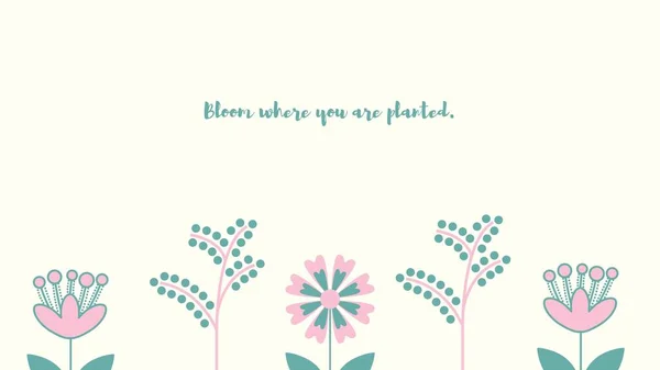 Minimalist Floral Quote Spring Desktop Wallpaper