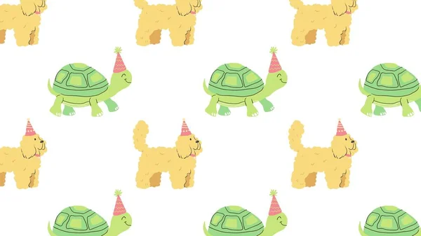 Set Seamless Pattern Animals Illustration Cute Unicorns Unicorn — Foto de Stock