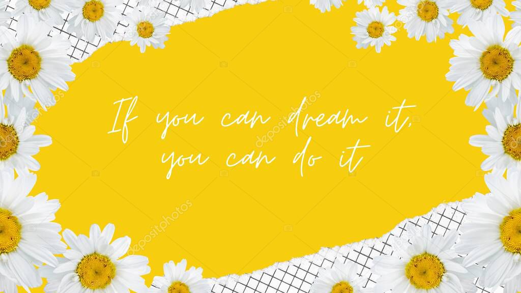 Yellow Bright Positive Quote Desktop Wallpaper