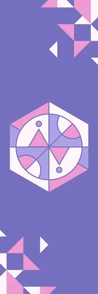 Purple Pink Geometric Illustration Könyvjelző — Stock Fotó