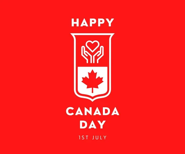 Red Bold Happy Canada Day Facebook Post