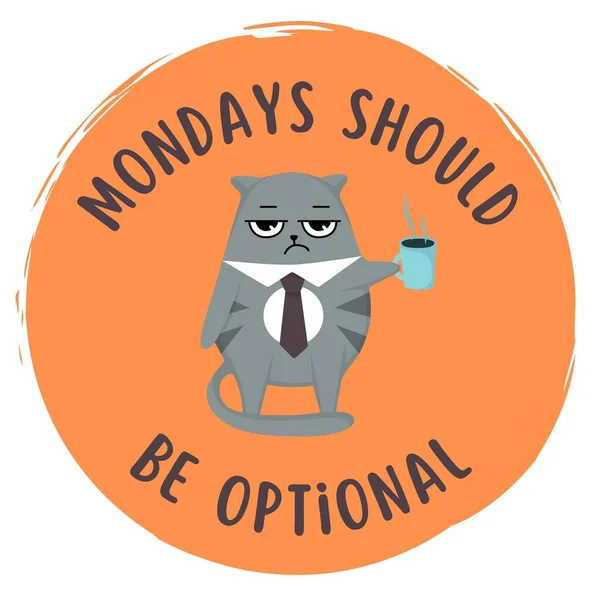 Orange Modern Grumpy Cat Anti Monday Mug