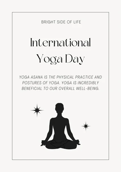 Beige Minimal International Yoga Day Poster