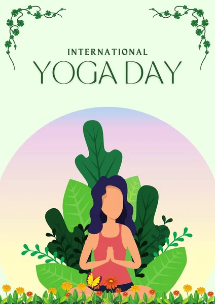 Green Minimalist International Yoga Day (Flyer)