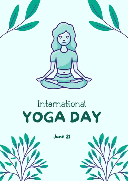 Green Modern International Yoga Day (Poster)