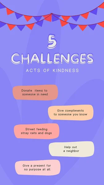 Purple Creative Careful Challenges Random Acts Of Kindness Day Instagram Story