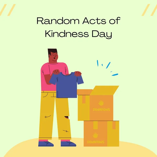 Yellow Flat Minimalist Random Acts of Kindness Day Instagram Post