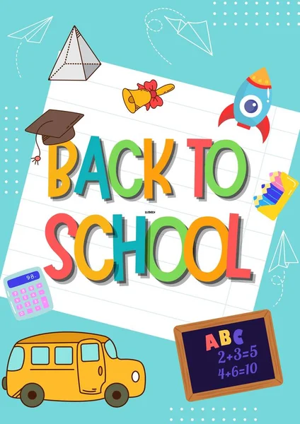 Blue Back to School Illustration Flyer