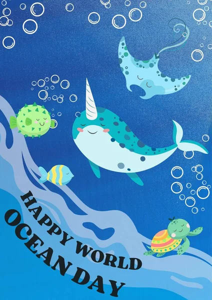 Happy World Ocean Day Poster