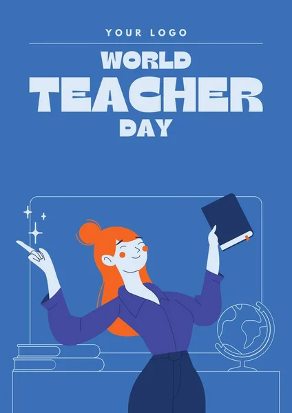 Blue World Teacher Day Flyer