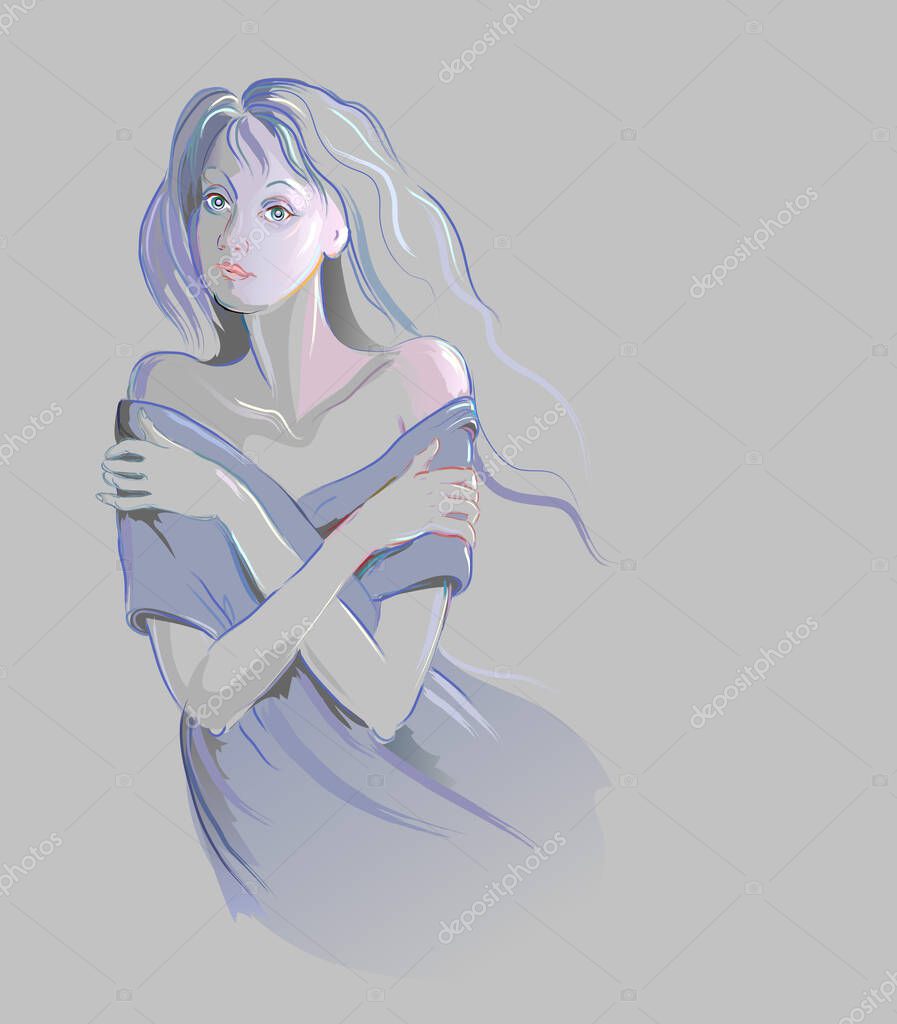 Vettoriale stockInverno Congelato Disegno Una Giovane Donna Che Freddo  Inverno Schizzo di ©Nataljacernecka #521209190, image size:897x1024