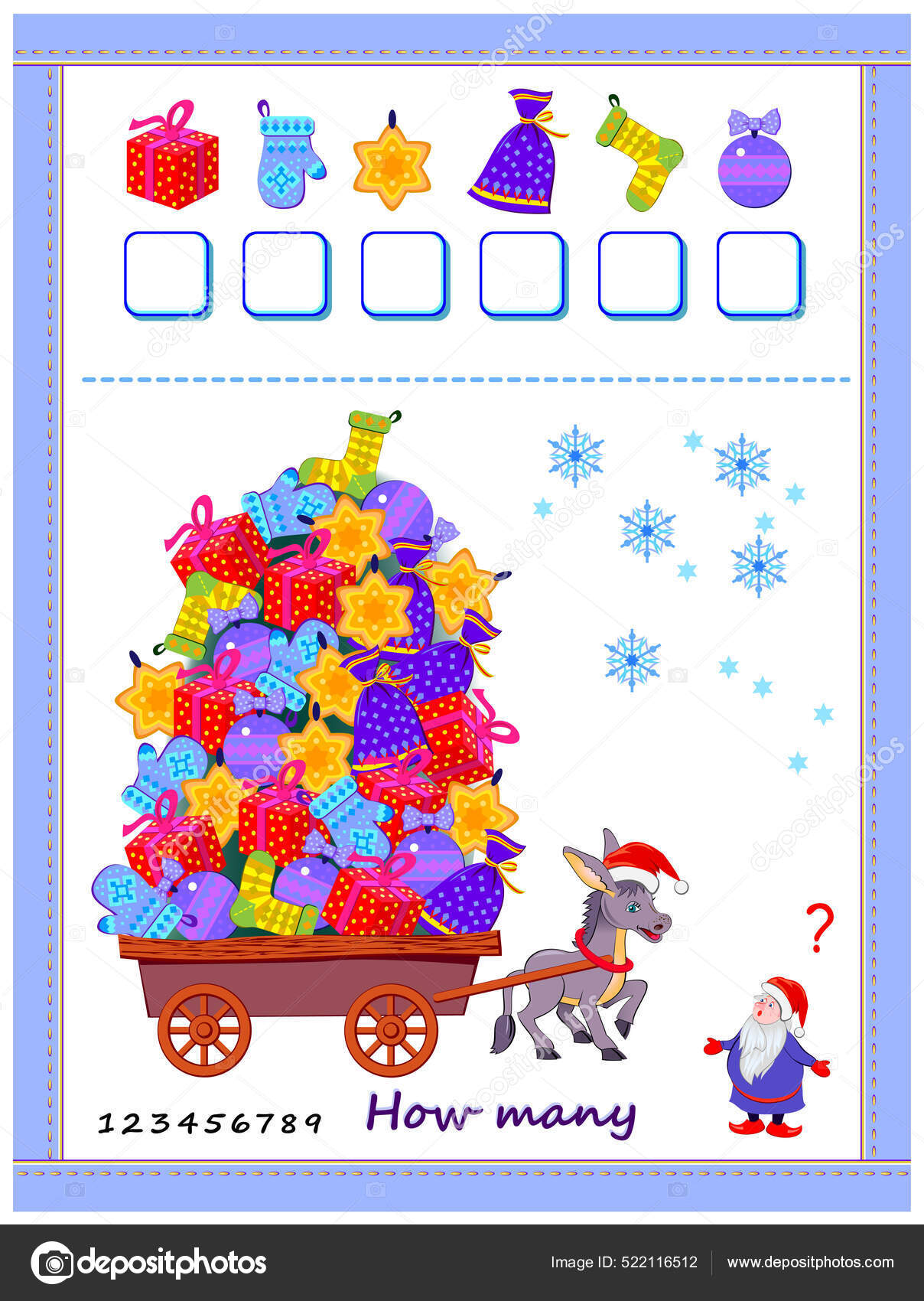 Educación Matemática Para Niños Cuántos Regalos Navidad Trae Burro