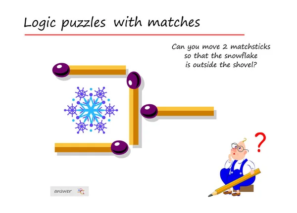 Jeu Puzzle Logique Avec Des Allumettes Pour Enfants Adultes Pouvez — Image vectorielle