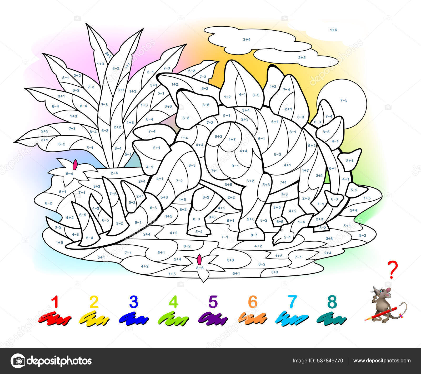 Desenho colorir – Dinossauros - Tarefa Digital