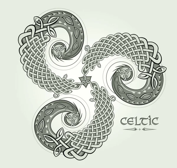 Folk Ethnic Triskele Symbol Fantasy Ornament Ancient Nordic Sign Disk — Stock Vector