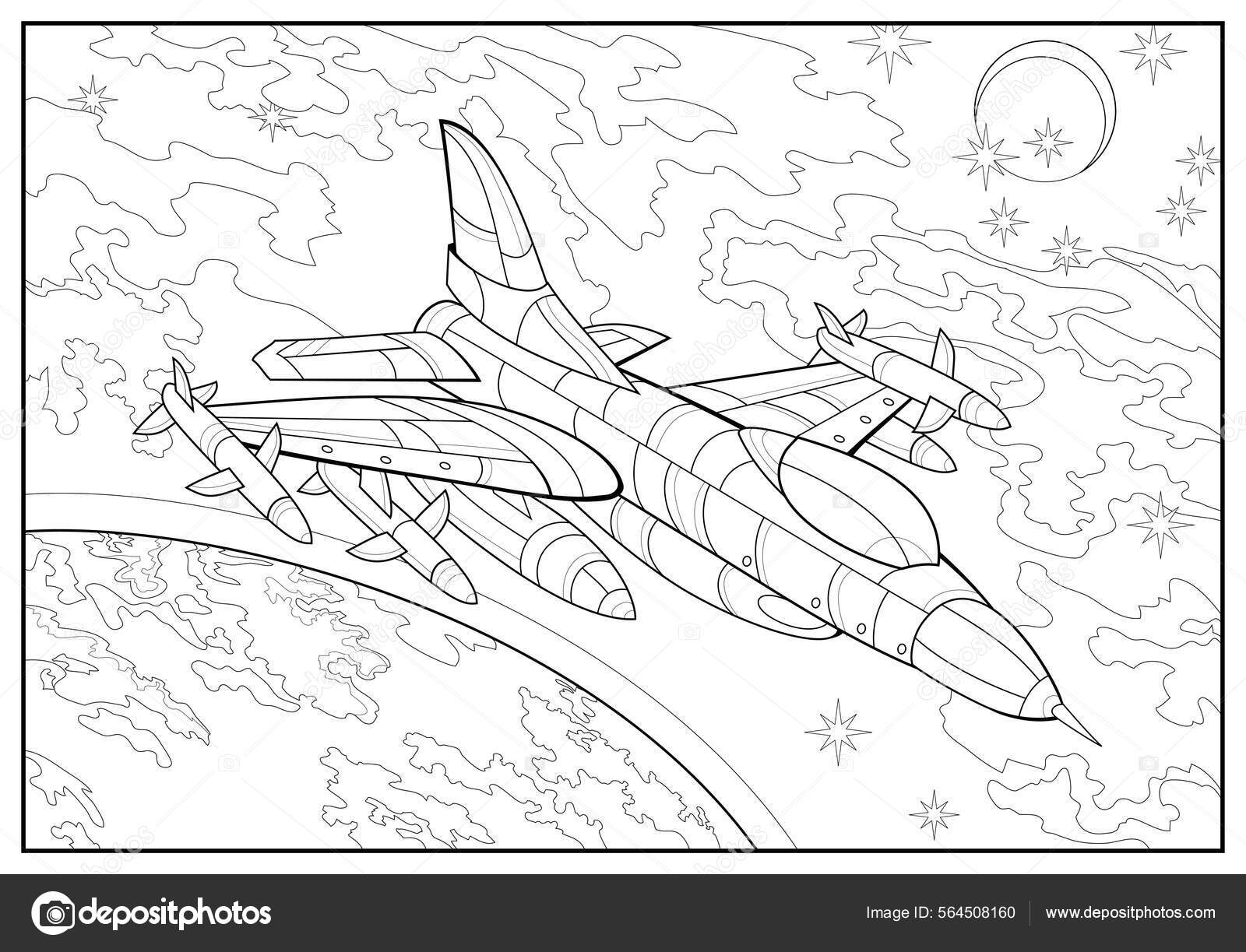 Jet Fighters Dot Line Spiral Coloring Book For Adults