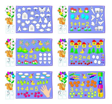 Çocuklar için eğitim sayfaları. Numaraları öğren ve takip et. Sayma becerileri geliştiriyorum. Boyama kitabı. Çocuklar için basılabilir çalışma kağıtları. Matematiksel eğitim. Okula dönelim. Etkinlik sayfaları.