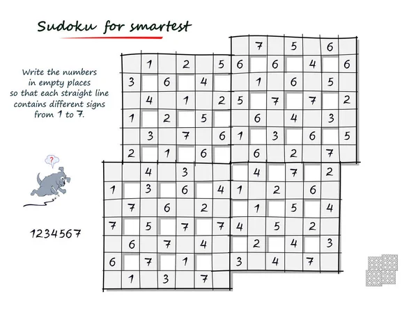 Sudoku Smartest Logic Puzzle Game Write Numbers Empty Places Each — Stock vektor