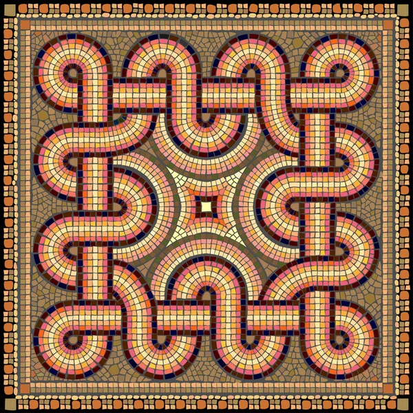 Keramische Mosaikfliese Dekoratives Antikes Antikes Griechisches Bodenmuster Arabesque Ornament Für — Stockvektor