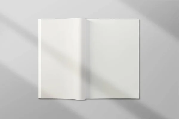 Realistic Top View Cover Opened Portrait Magazine Brochure Booklet Stationery — Stock Photo, Image